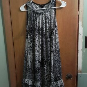 MSK Black and White Printed Sleeveless Dress